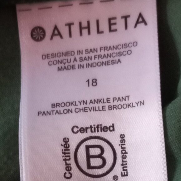 ATHLETA green "Brooklyn Mid Rise Ankle Pants" - Picture 9 of 9